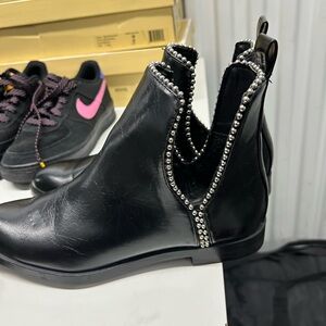 Zara Black Cut Out Beaded Ankle boot women’s size 8.5